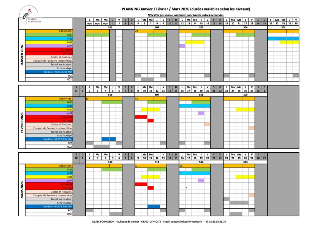 Planning Prévisionnel 1er Trimestre 2026